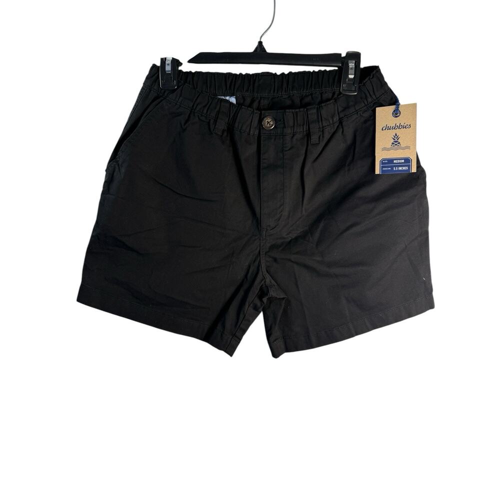 chubbies Black Men’s Flat Front Shorts with Elastic Waist